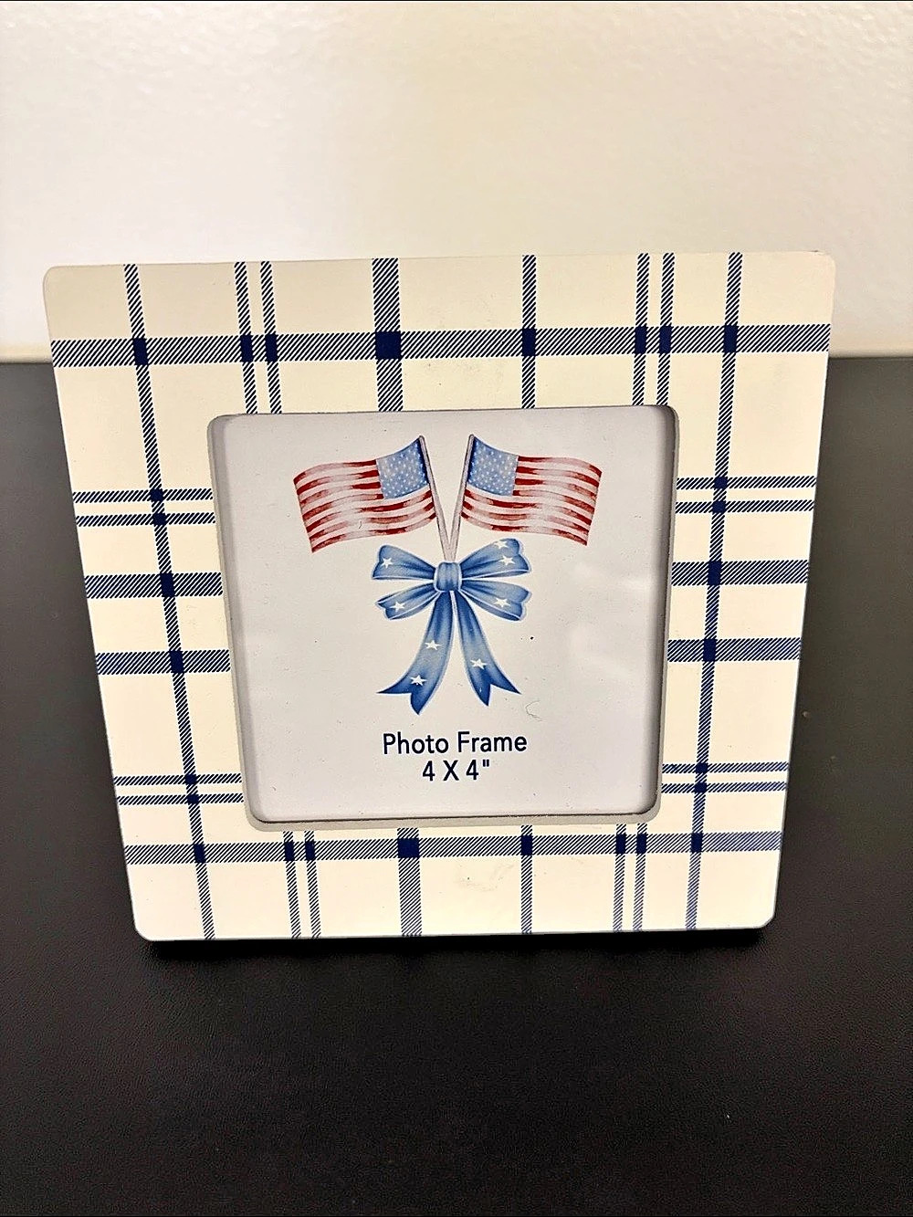 New Patriotic Plaid 4x4 Photo Frame